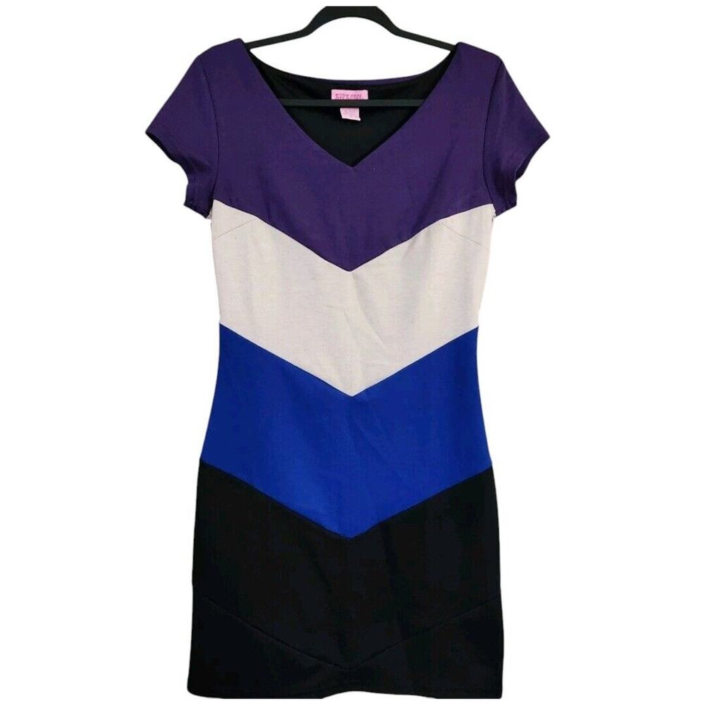 She's Cool Women's Colorblock V-Neck Sheath Dress - Size M